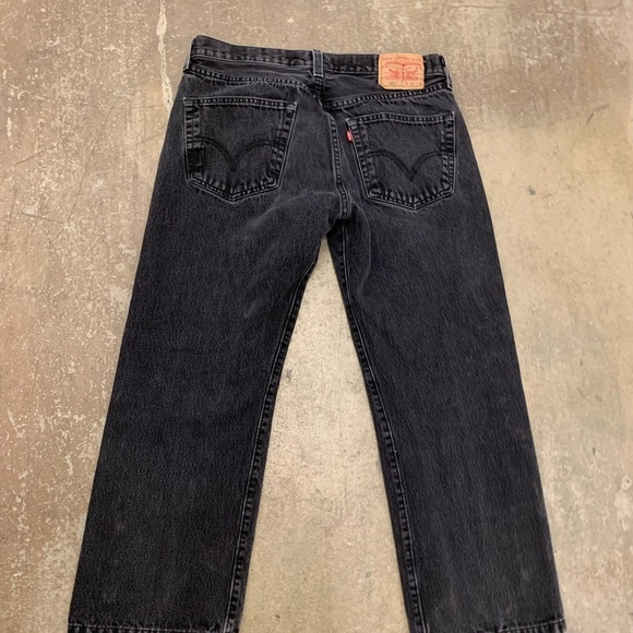 Levi’s 501 black button fly straight leg denim jeans - Picture 4 of 5